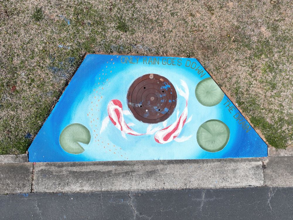 Storm drain painted by Emma Arnett